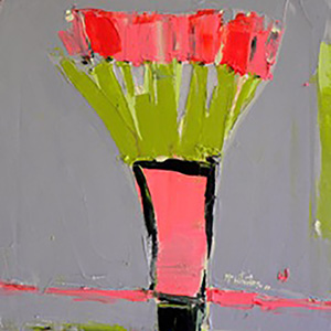 Tulips in a Pink Vase