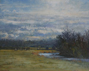 Winter light by the river Frome